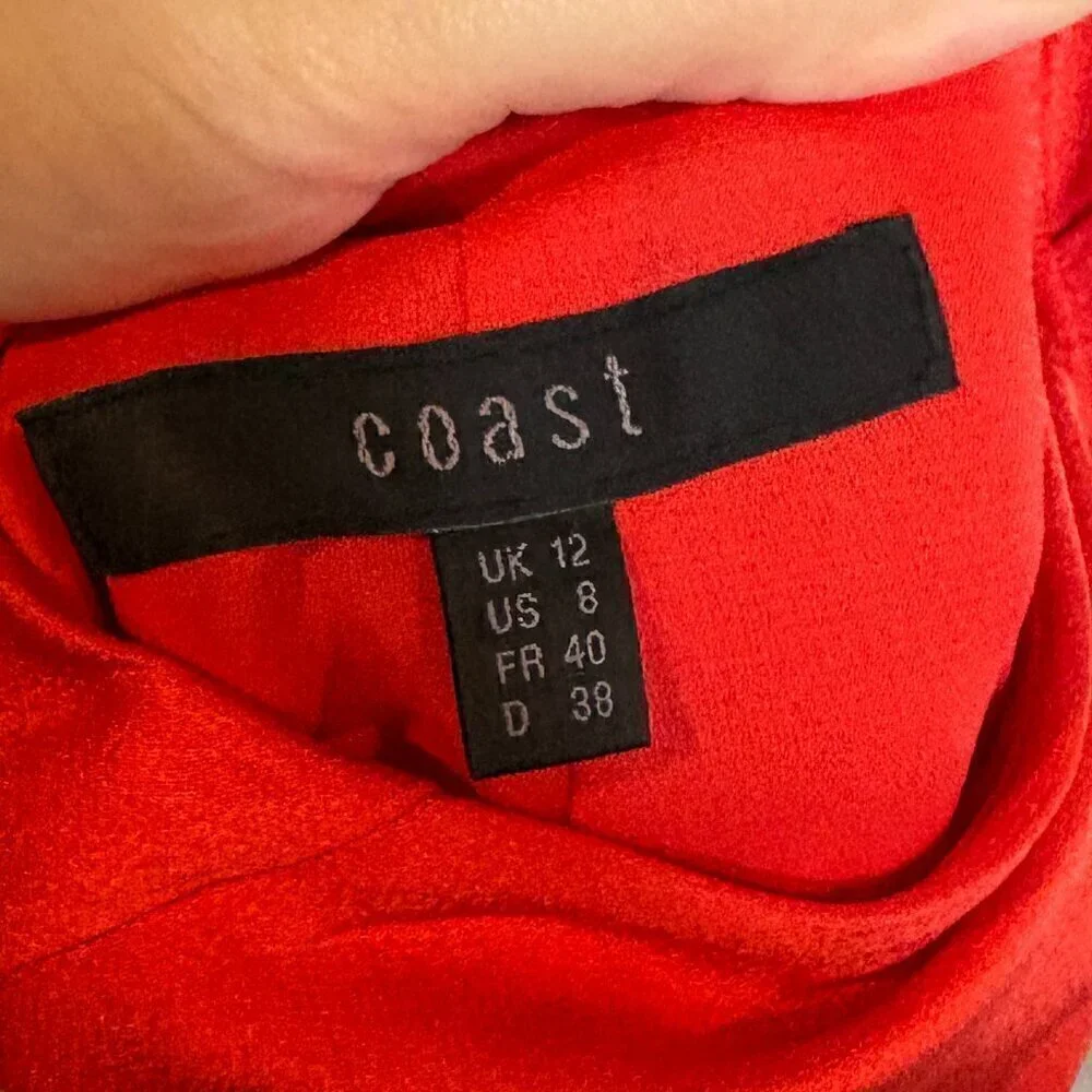 Coast coral high neck rhinestone embellished collar necklace dress